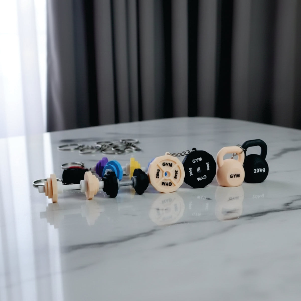 Mini Lift Gym Keychain Set