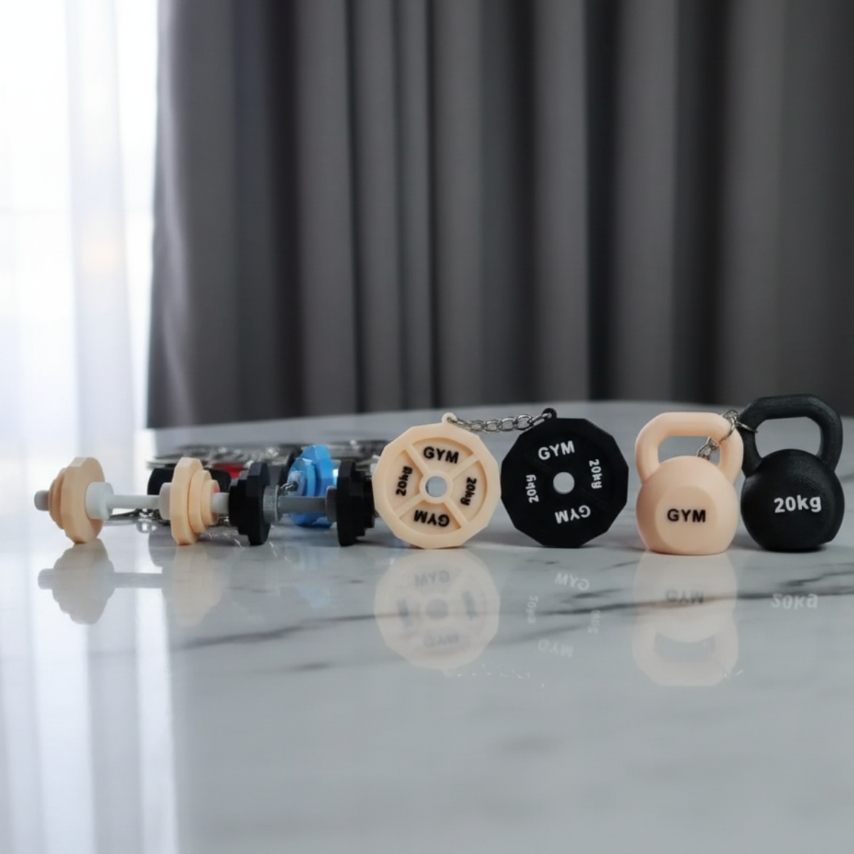Mini Lift Gym Keychain Set
