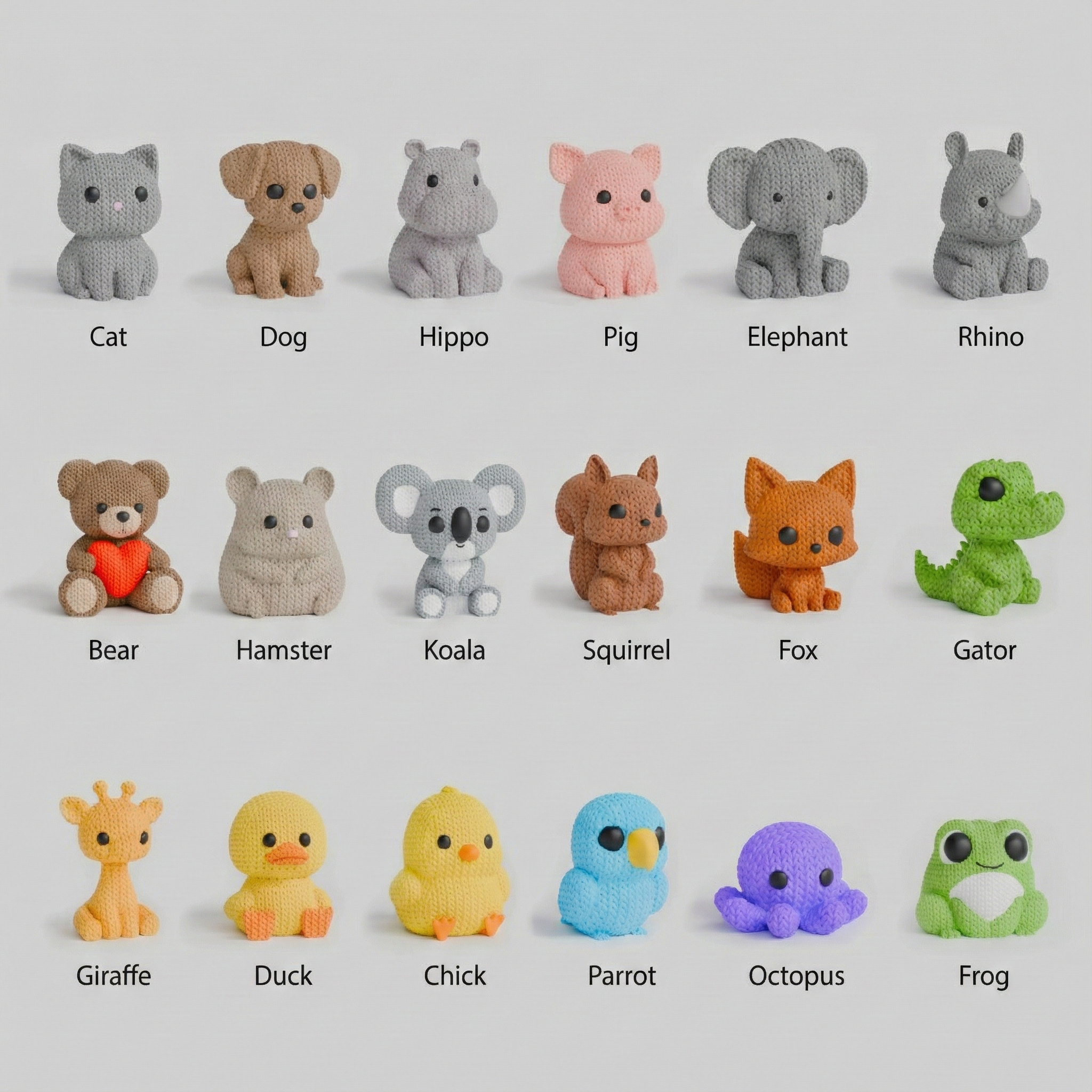 Knitted-Style Mini Figurine