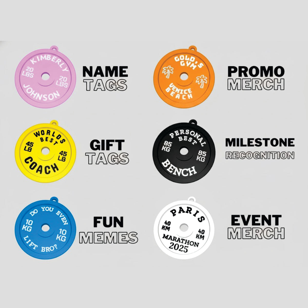 Custom LiftBro Weight Keychains