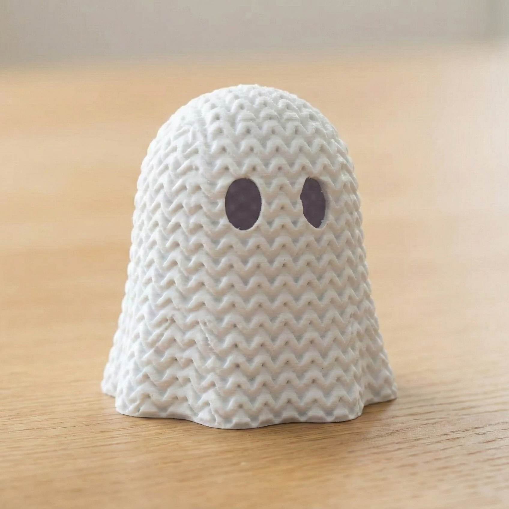 Ivory Knit Halloween Ghost Mini Figurine